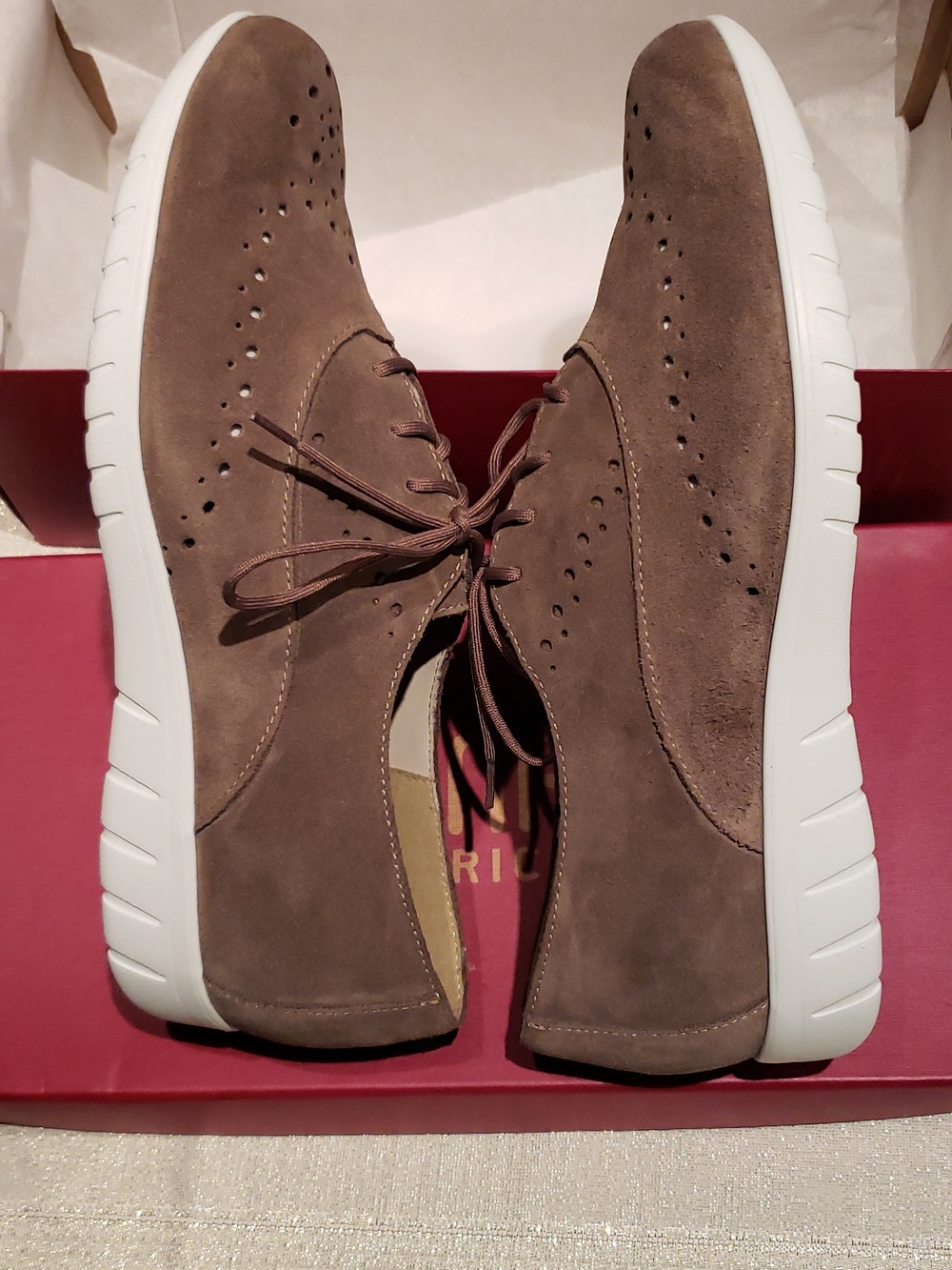 Munro NEW Shoes Perf Suede Leather Oxford Sneakers NIB Comfort Wedge Women's 10 - Picture 8 of 15